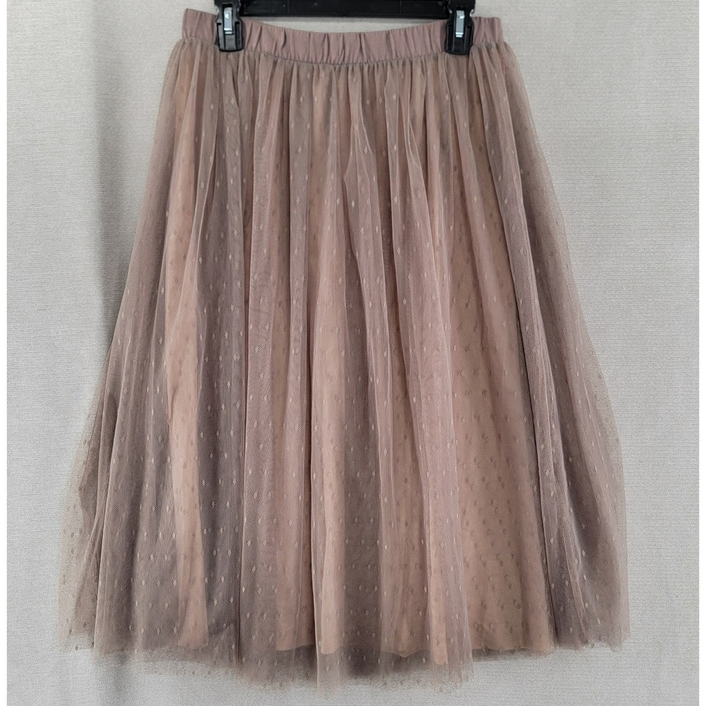 Garnet Hill Skirt Polka Dot Tulle Netting Balletcore Midi Size Medium Ethereal